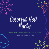 Holi Party Instagram Post Design