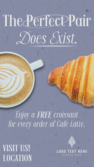 Perfect Coffee Croissant Instagram story Image Preview