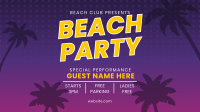 Beach Club Party Facebook Event Cover Design