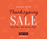 Thanksgiving Line Art Sale Facebook post Image Preview
