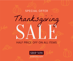 Thanksgiving Line Art Sale Facebook post Image Preview