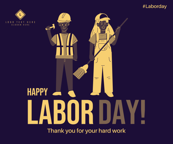 Happy Workers Facebook Post Design