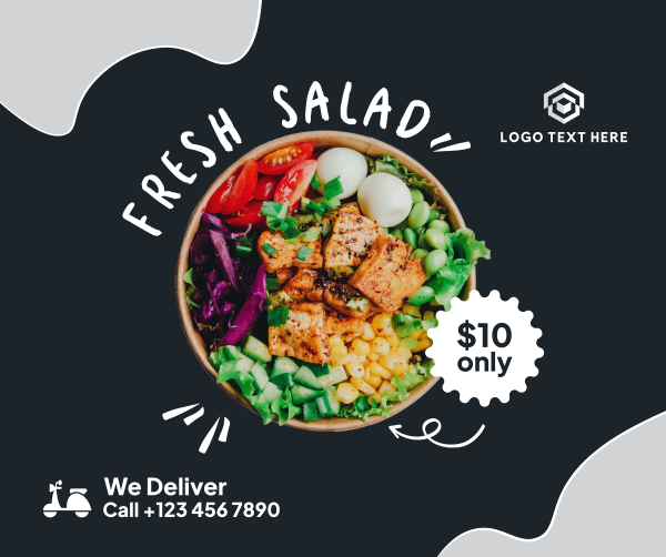 Fresh Salad Delivery Facebook Post Design Image Preview