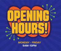 Opening Hours Sticker Facebook Post Design