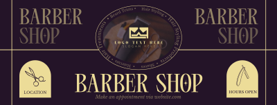 Rustic Barber Shop Facebook cover Image Preview