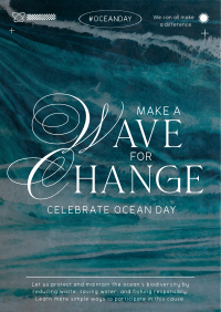 Wave Change Ocean Day Flyer Design