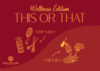 This or That Wellness Salon Postcard Design
