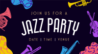 Groovy Jazz Party Facebook event cover Image Preview