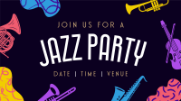 Groovy Jazz Party Facebook Event Cover Design
