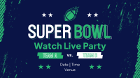 Football Watch Party Facebook Event Cover Design