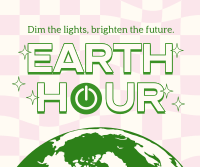 Earth Hour Retro Facebook Post Design