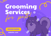 Premium Grooming Services Postcard Design