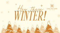 Hey There Winter Greeting Facebook Event Cover Design