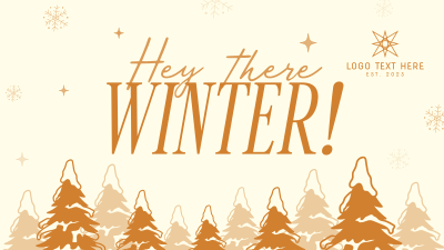 Hey There Winter Greeting Facebook event cover Image Preview