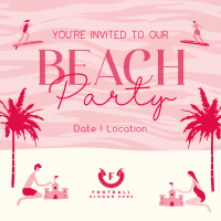 It's a Beachy Party Instagram Post Design