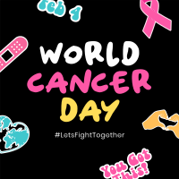 Cancer Day Stickers Instagram Post Design