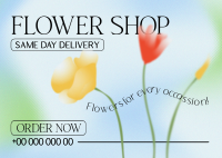 Flower Shop Delivery Postcard Design