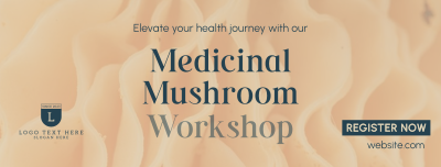 Minimal Medicinal Mushroom Workshop Facebook cover Image Preview