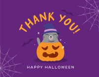 Halloween Cat Thank You Card Design