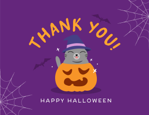 Halloween Cat Thank You Card Image Preview