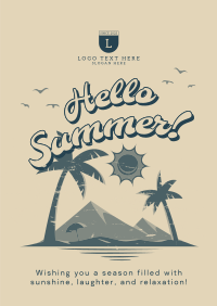 Vintage Summer Greeting Poster Image Preview