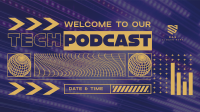Futuristic Tech Podcast Facebook Event Cover Design