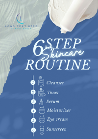 6-Step Skincare Routine Flyer Design