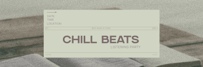 Minimal Chill Music Listening Party Twitter header (cover) Image Preview