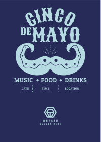 Fiesta Mustache Flyer Design