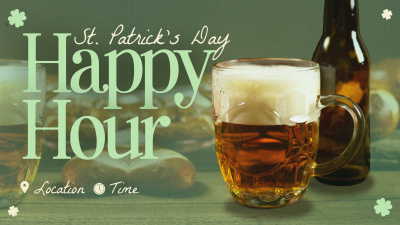 Modern St. Patrick's Day Happy Hour Facebook event cover Image Preview