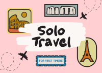 Stickers Solo Traveler Postcard Design