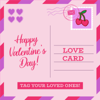 Valentine's Day Postcard Instagram Post Design