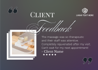 Spa Client Feedback Postcard Image Preview