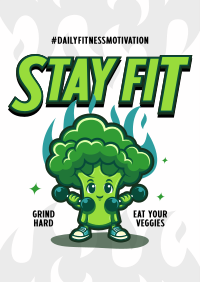 Cute Fitness Broccoli Poster Image Preview