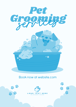 Dog Bath Grooming Poster Image Preview