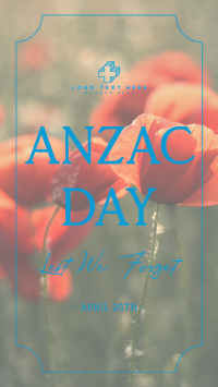 Poppy Flower Anzac Day YouTube short Image Preview