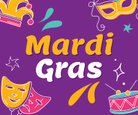 Mardi Gras Facebook Post Design