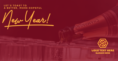 Hopeful New Year Toast Facebook ad Image Preview