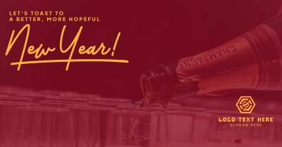 Hopeful New Year Toast Facebook ad Image Preview