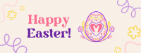Floral Egg with Easter Bunny Facebook Cover Image Preview