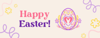 Floral Egg with Easter Bunny Facebook cover Image Preview