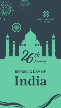 Taj Mahal Republic Day Of India  Instagram story Image Preview