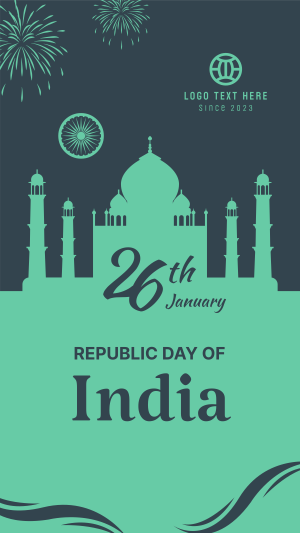 Taj Mahal Republic Day Of India  Instagram Story Design Image Preview