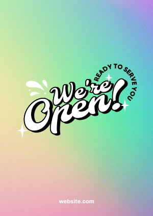 We're Open Funky Flyer Image Preview