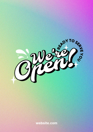 We're Open Funky Flyer Image Preview