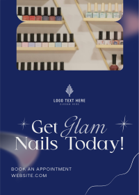 Salon Glam Nails Poster Design