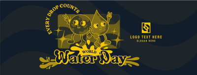 Cartoon Water Day Facebook cover Image Preview