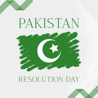 Pakistan Day Brush Flag Linkedin Post Image Preview