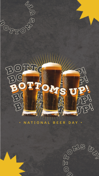 Bottoms Up this Beer Day TikTok video Image Preview