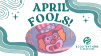 Groovy April Fools Greeting Facebook Event Cover Design